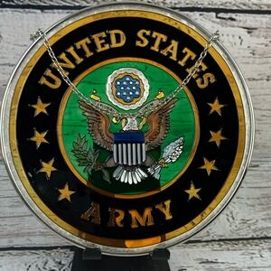 AMIA 6.5" Painted Glass United States Army Window Art Decor‎ New in Box